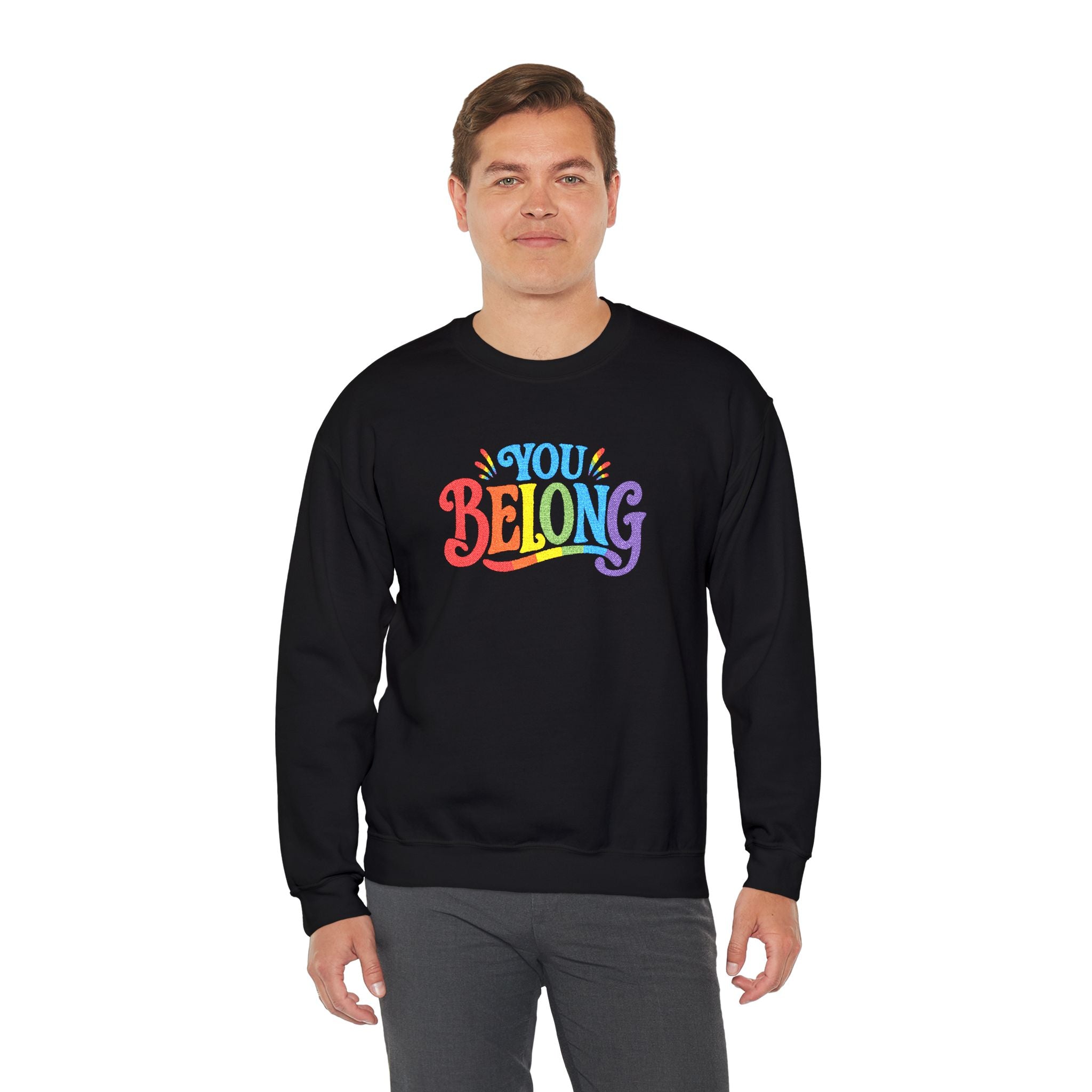 Embroidered You Belong Sweatshirt