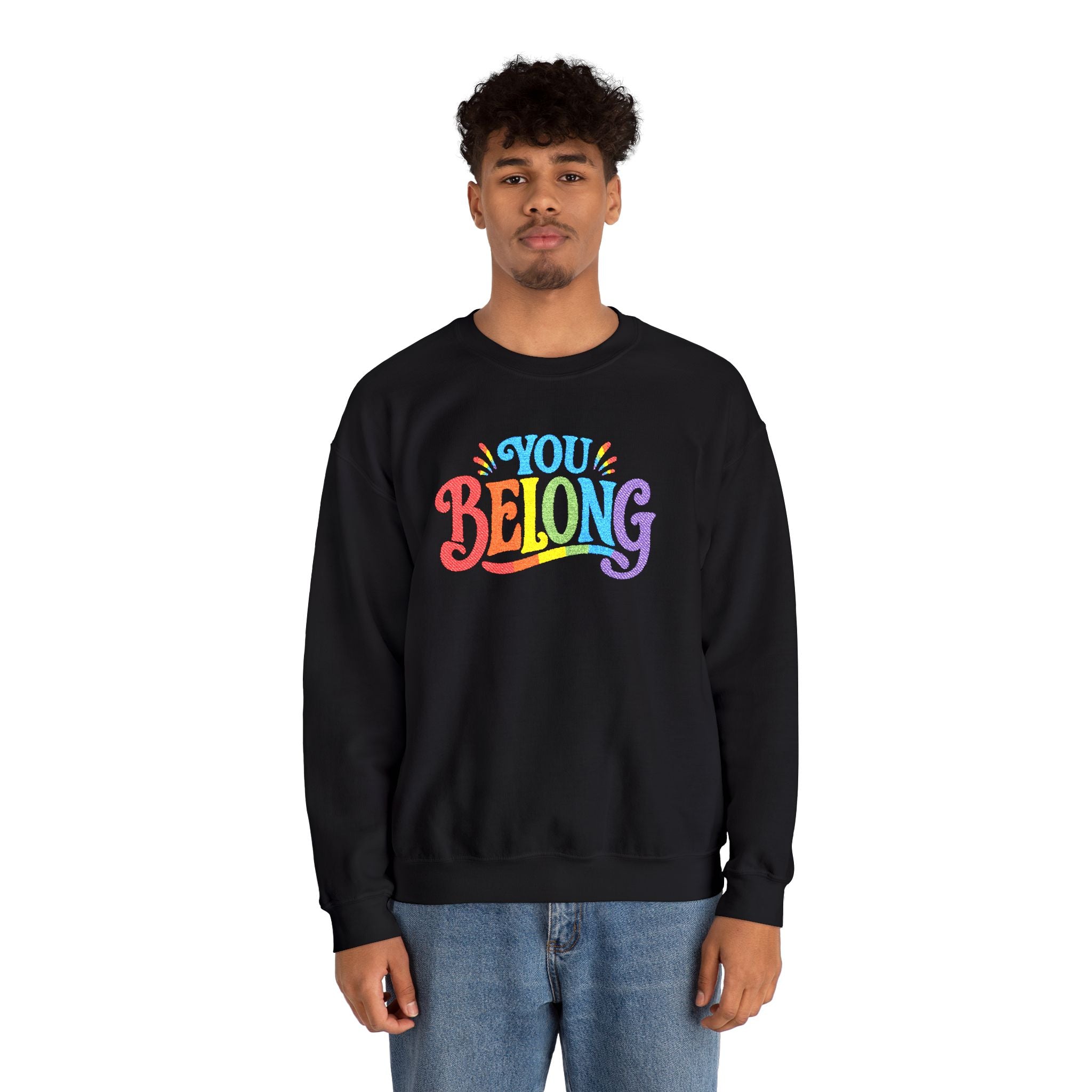Embroidered You Belong Sweatshirt
