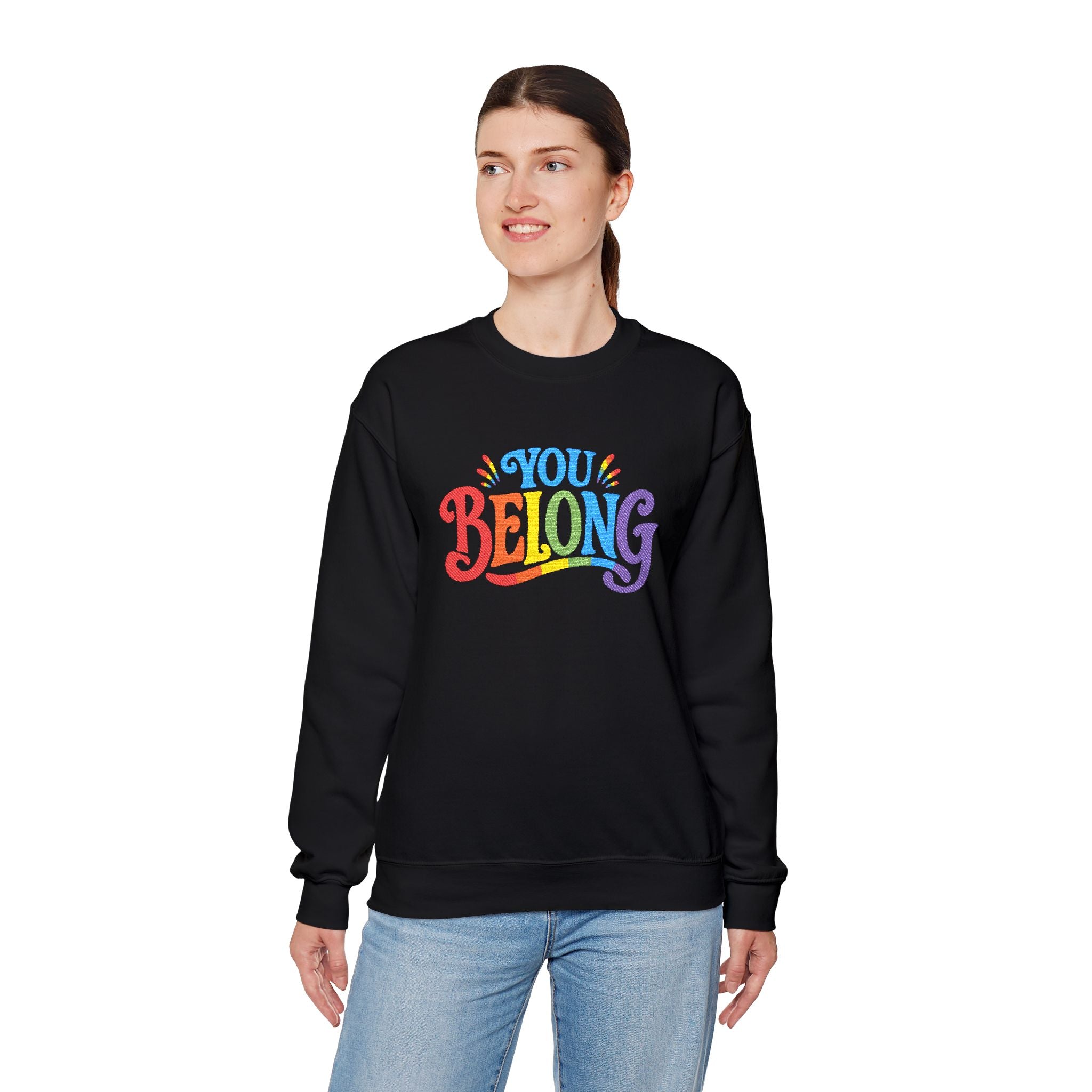 Embroidered You Belong Sweatshirt
