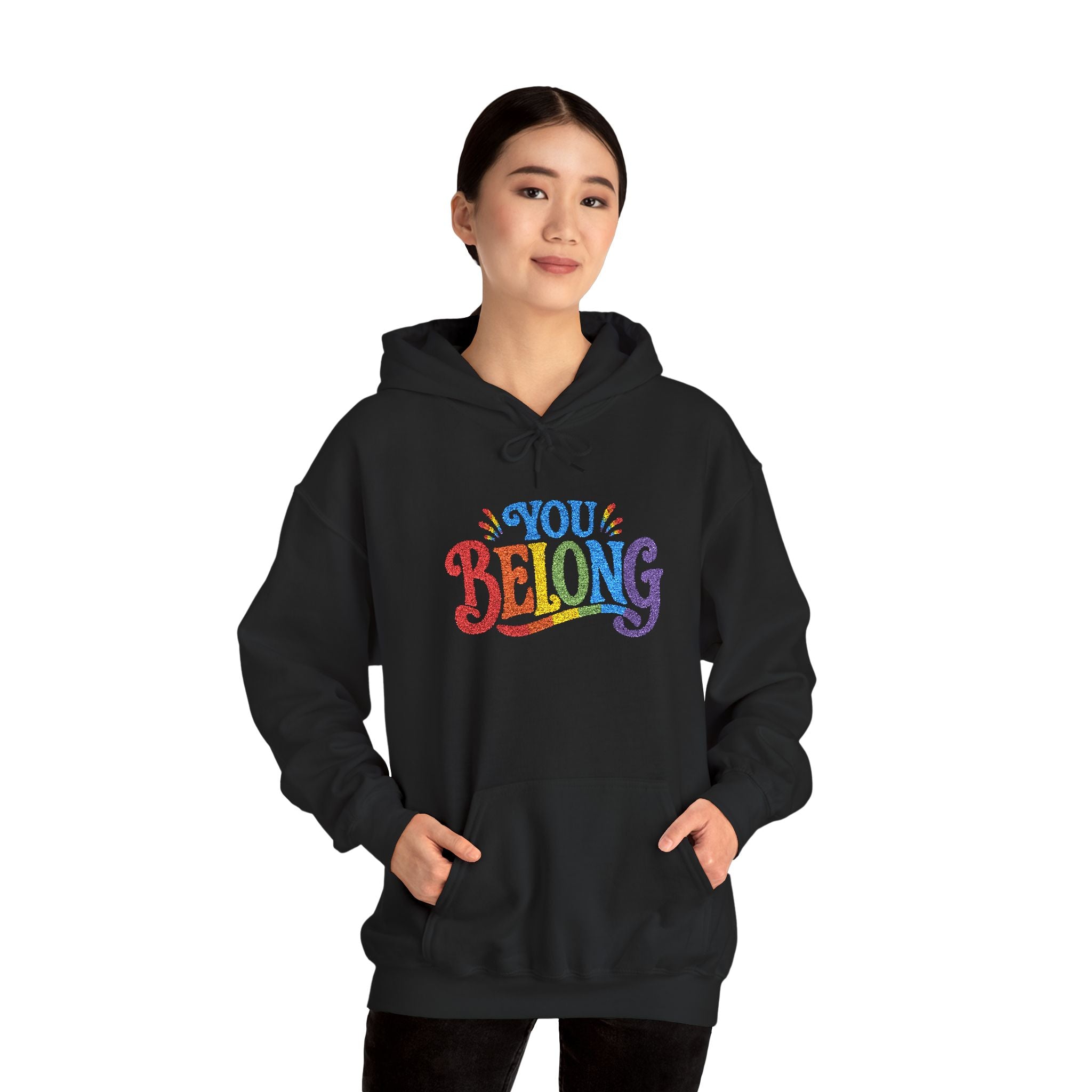 Embroidered You Belong Hoodie