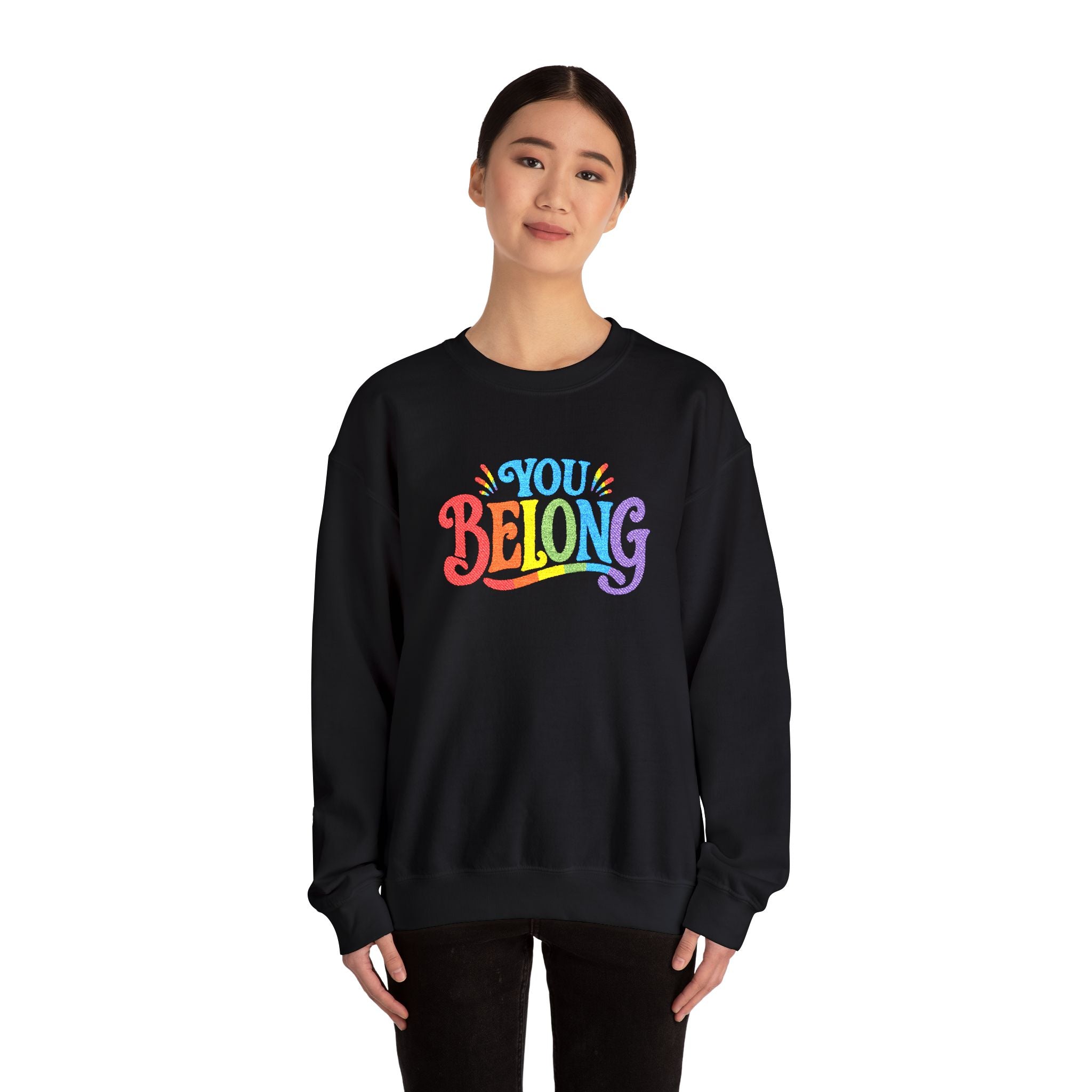 Embroidered You Belong Sweatshirt