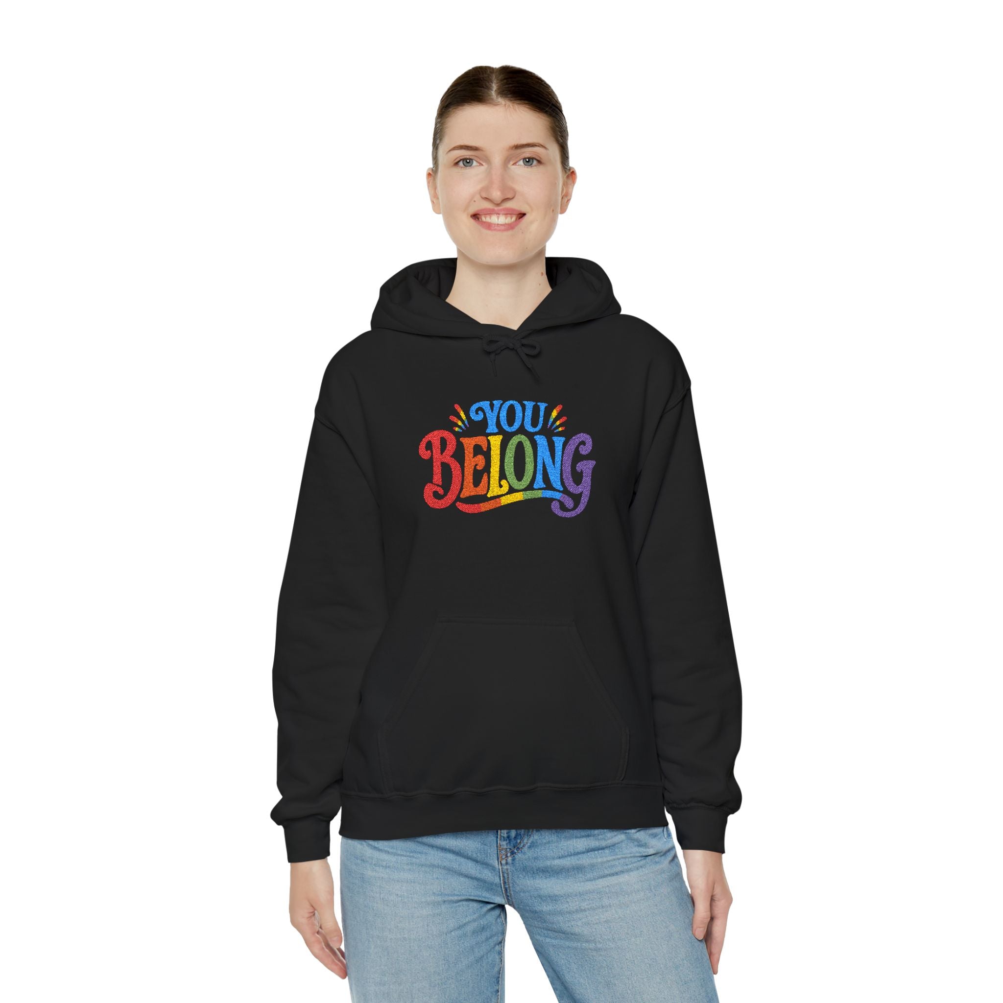 Embroidered You Belong Hoodie