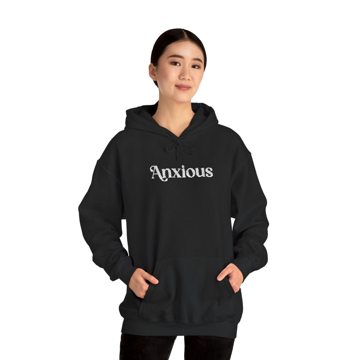 Anxious Embroidered Hoodie - Self - Care Shirts