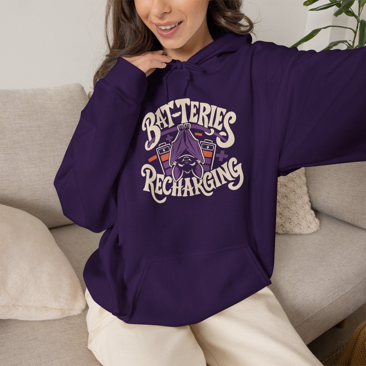 Bat-teries Recharging Hoodie - Self-Care Shirts