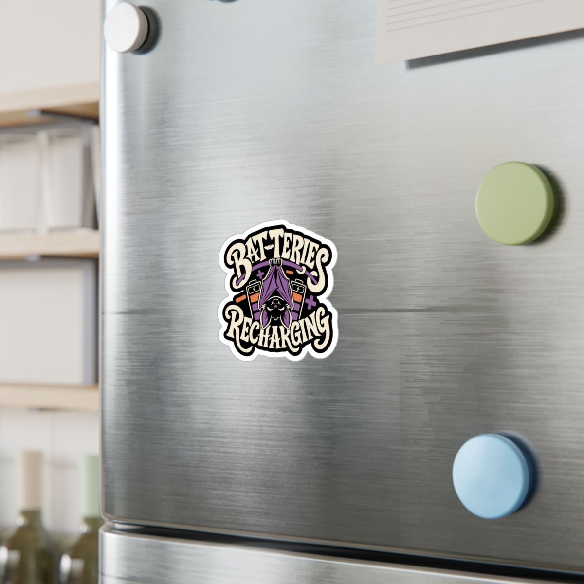 Bat-teries Recharging Sticker - Self-Care Shirts