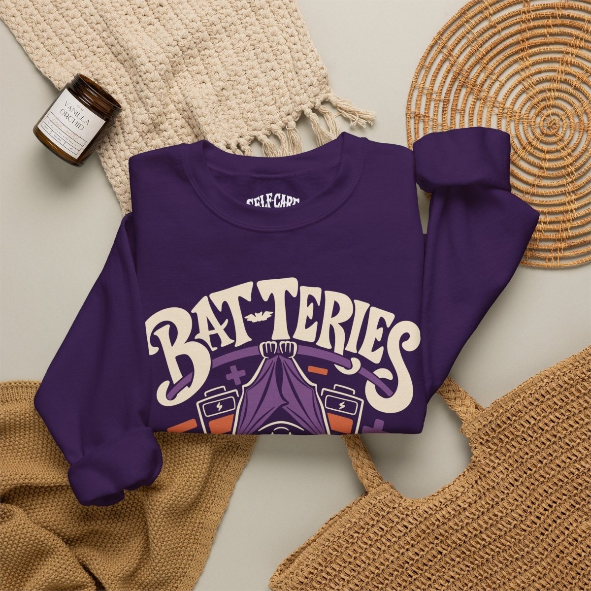 Bat-teries Recharging Sweatshirt - Self-Care Shirts