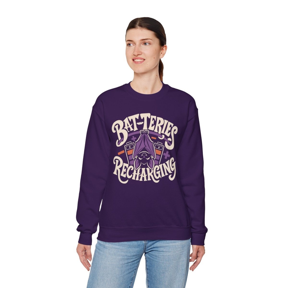 Bat-teries Recharging Sweatshirt - Self-Care Shirts