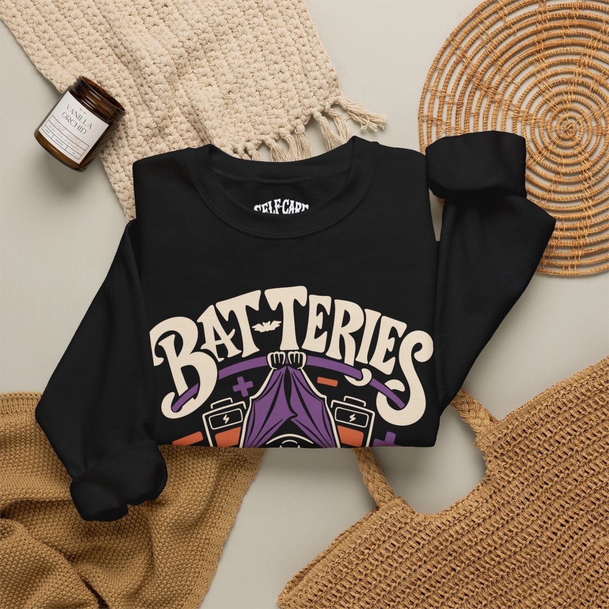 Bat-teries Recharging Sweatshirt - Self-Care Shirts