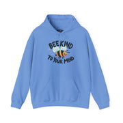 Bee Kind to Your Mind mental health self-compassion hoodie - bee illustration - Self-Care Shirts