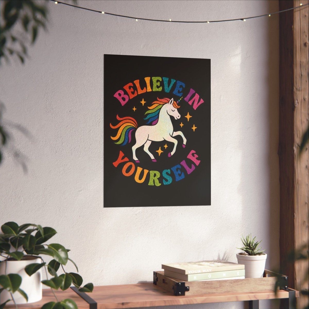 Believe in Yourself Unicorn Poster - Self - Care Shirts