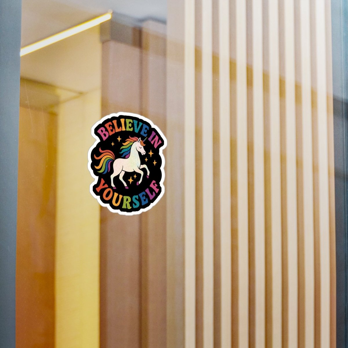 Believe in Yourself Unicorn Sticker - Self - Care Shirts