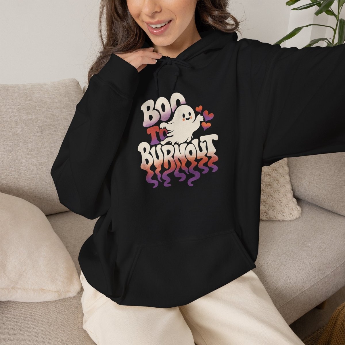 Boo to Burnout Hoodie - Self-Care Shirts
