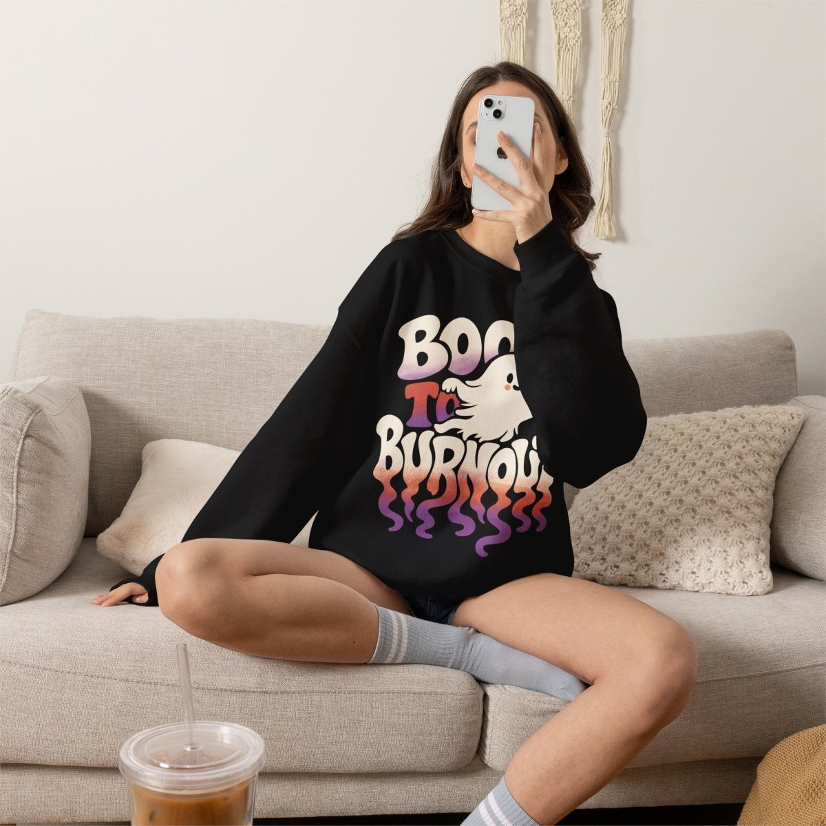 Boo to Burnout Sweatshirt - Self-Care Shirts