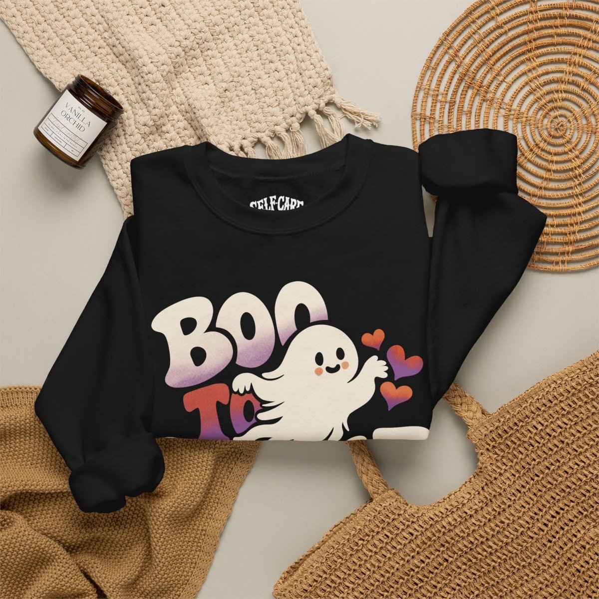 Boo to Burnout Sweatshirt - Self-Care Shirts