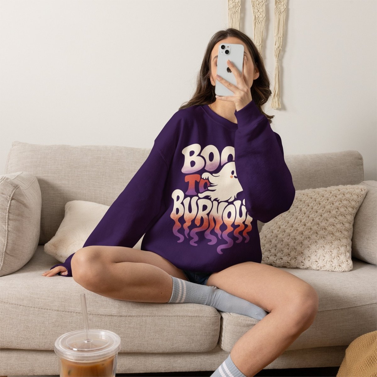 Boo to Burnout Sweatshirt - Self-Care Shirts