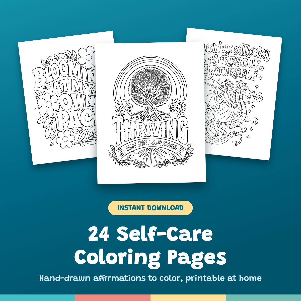 Printable Mental Health Coloring Book (Instant Download)