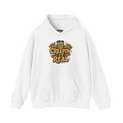Creepin' It Real funny Halloween mental health hoodie - hand-drawn design - Self-Care Shirts