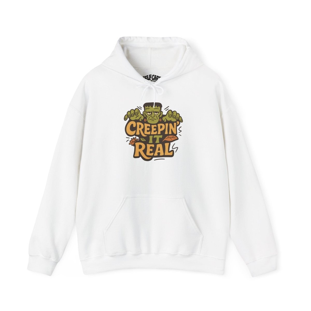 Creepin' It Real funny Halloween mental health hoodie - hand-drawn design - Self-Care Shirts