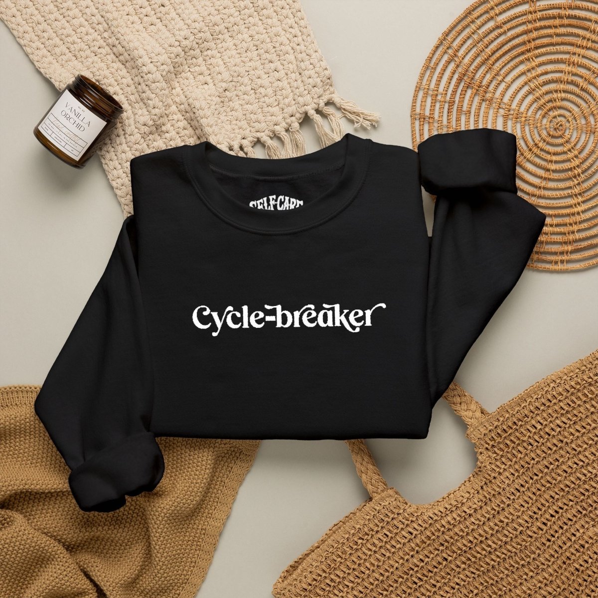 Cycle-breaker Embroidered Sweatshirt - Self-Care Shirts