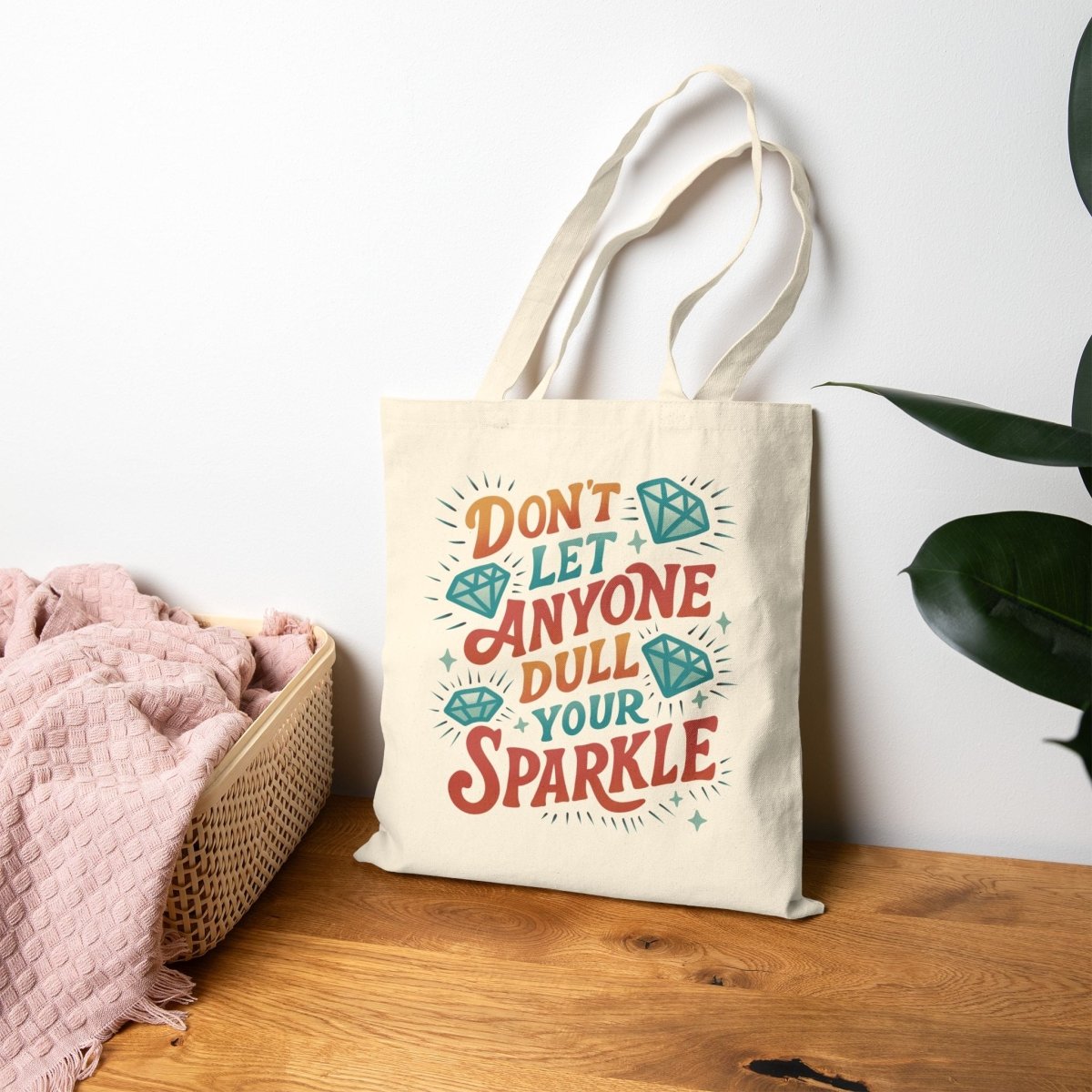 Don't Let Anyone Dull Your Sparkle Tote Bag - Self-Care Shirts for mental health