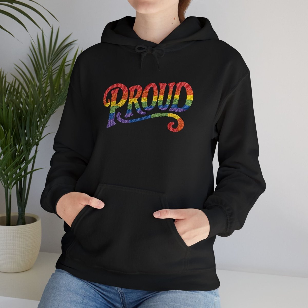 Embroidered Proud Rainbow Hoodie - Self - Care Shirts