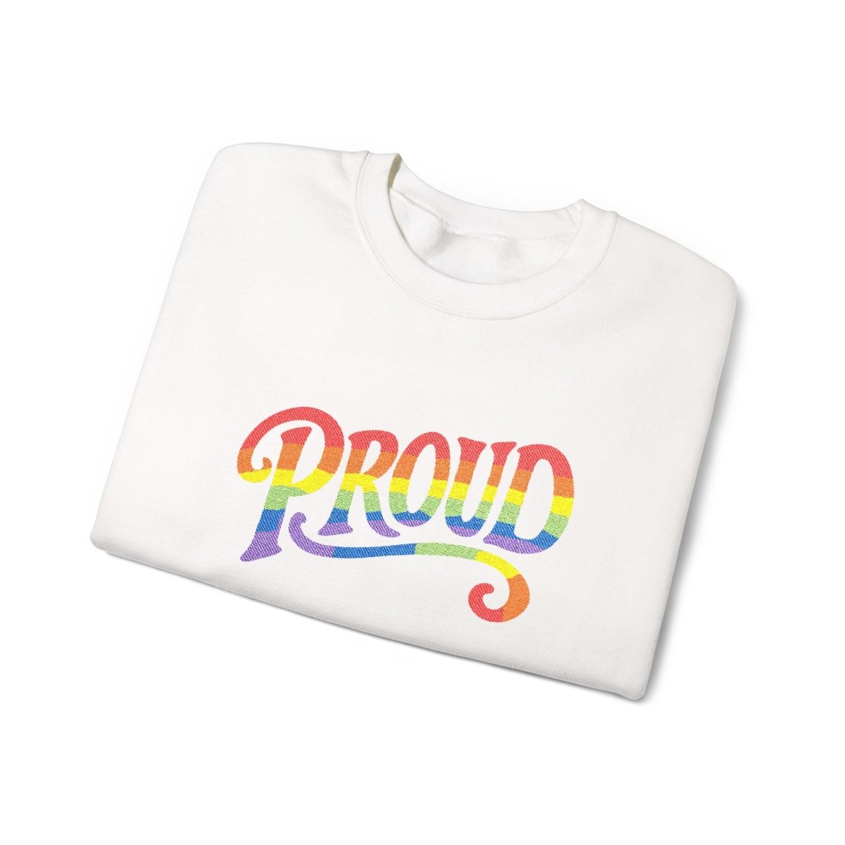 Embroidered Proud Rainbow Sweatshirt - Self - Care Shirts