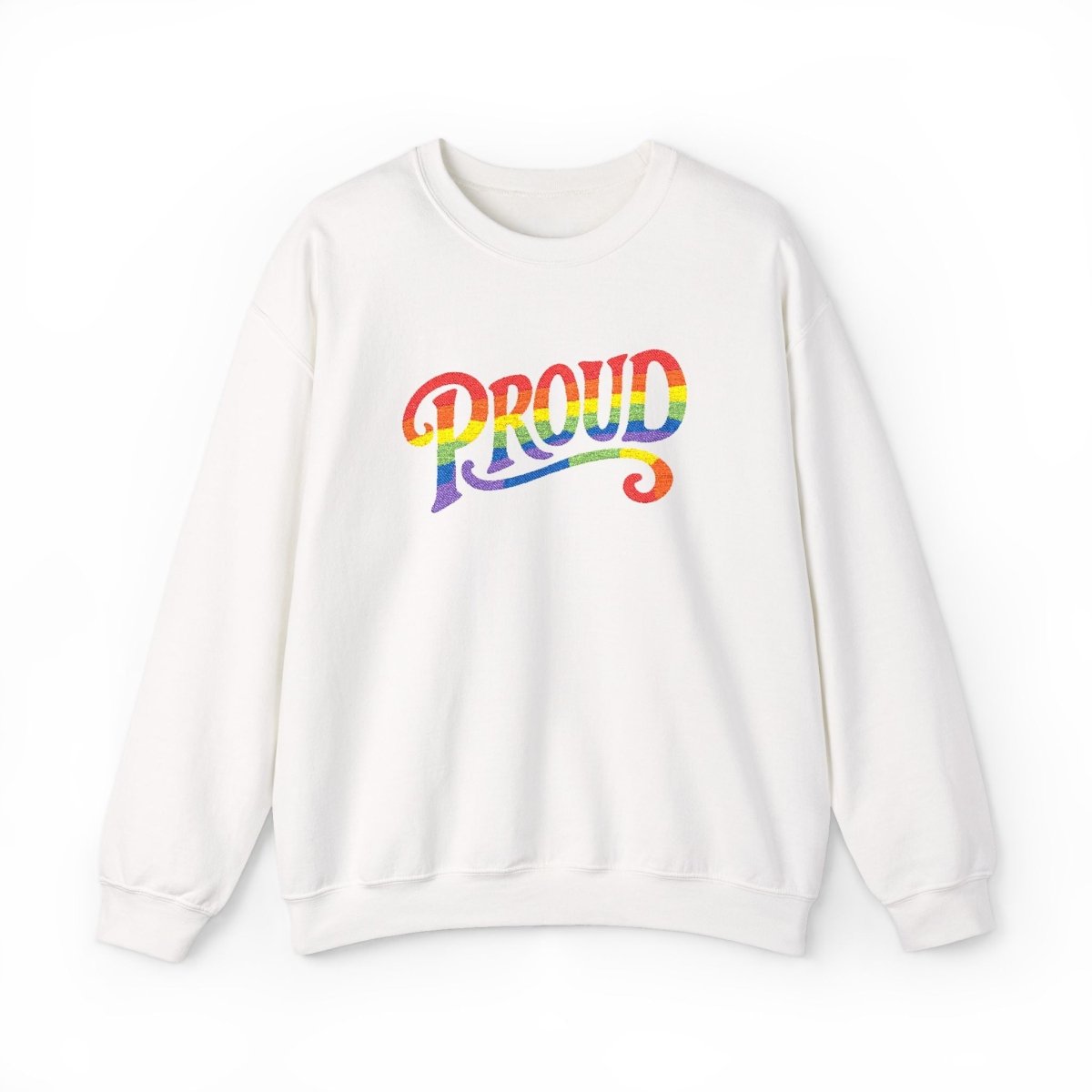 Embroidered Proud Rainbow Sweatshirt - Self - Care Shirts
