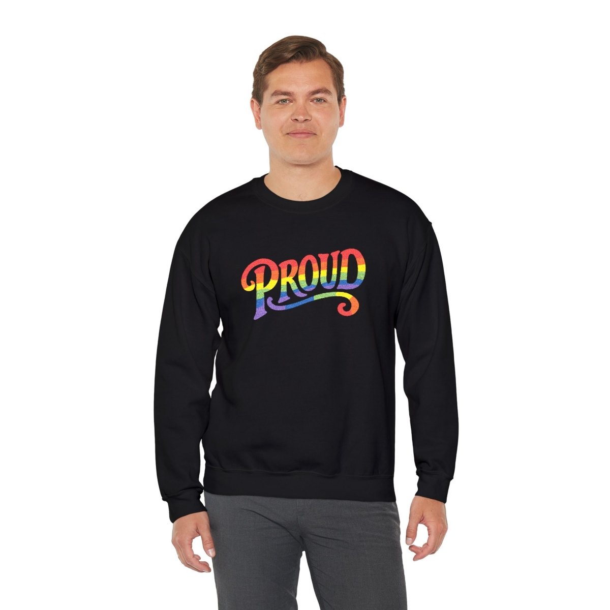 Embroidered Proud Rainbow Sweatshirt - Self - Care Shirts