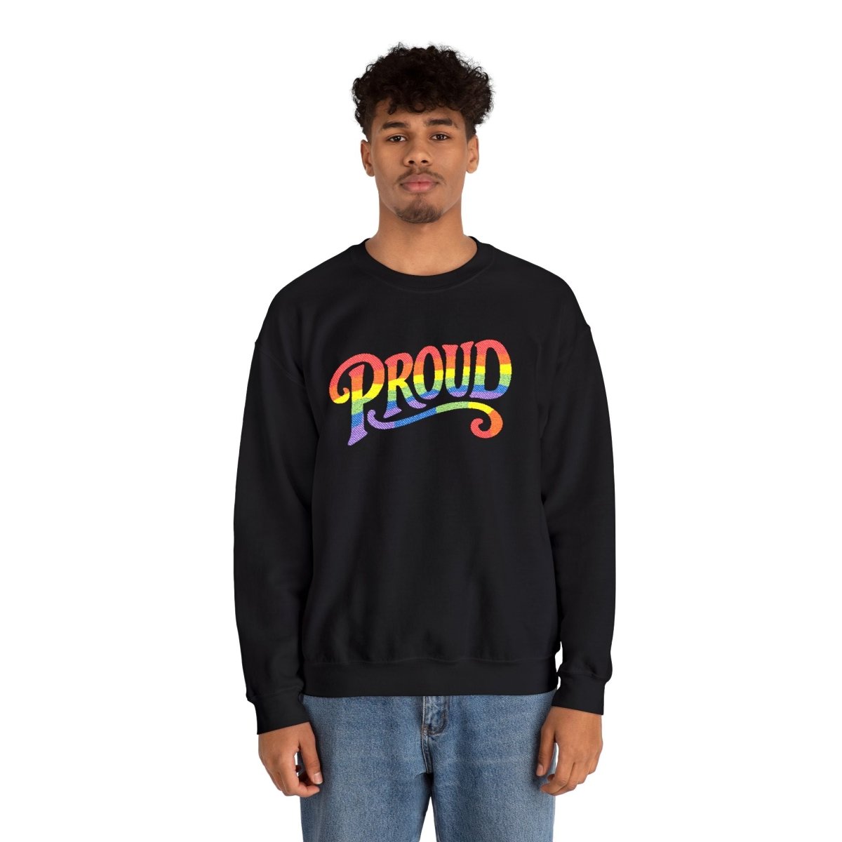Embroidered Proud Rainbow Sweatshirt - Self - Care Shirts