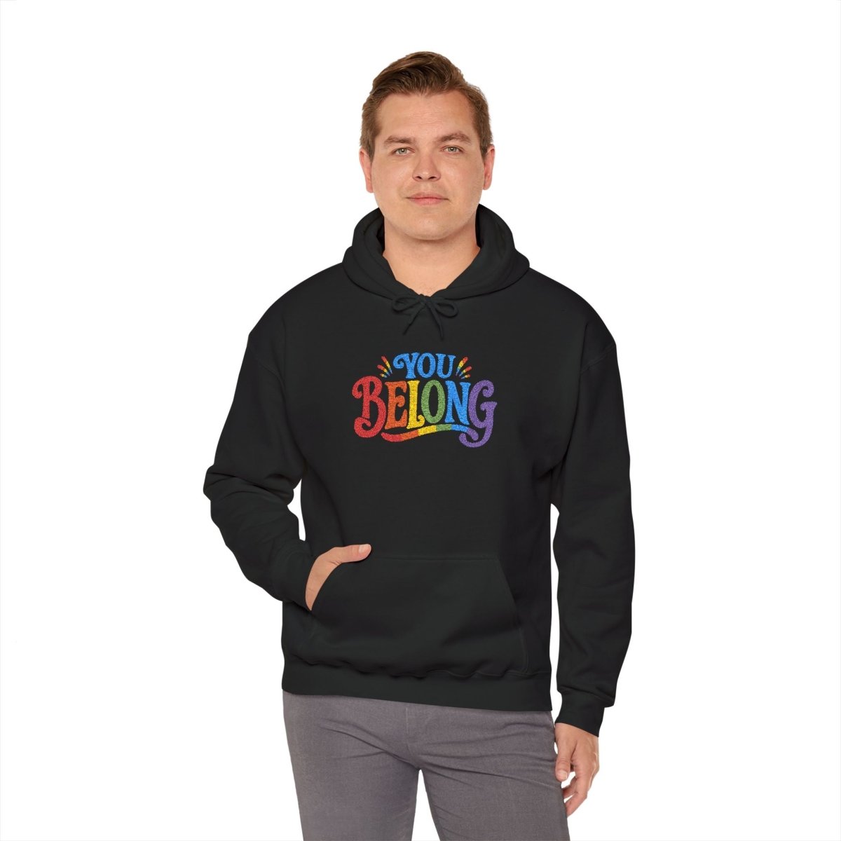 Embroidered You Belong Hoodie - Self - Care Shirts