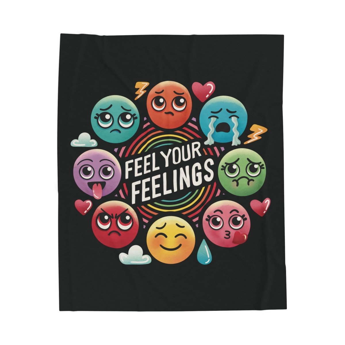 Emotional Support Plush Blanket | Feel Your Feelings - Self-Care Shirts for mental health