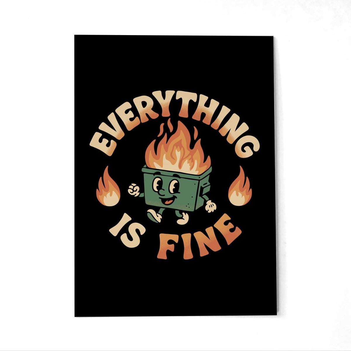 Everything Is Fine Postcard - Self-Care Shirts