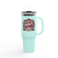 Fueled by Therapy and Coffee Insulated Travel Mug, 40 oz - Self - Care Shirts