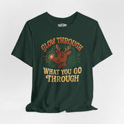 Glow Through What You Go Through holiday mental health shirt - hand-drawn design - Self-Care Shirts
