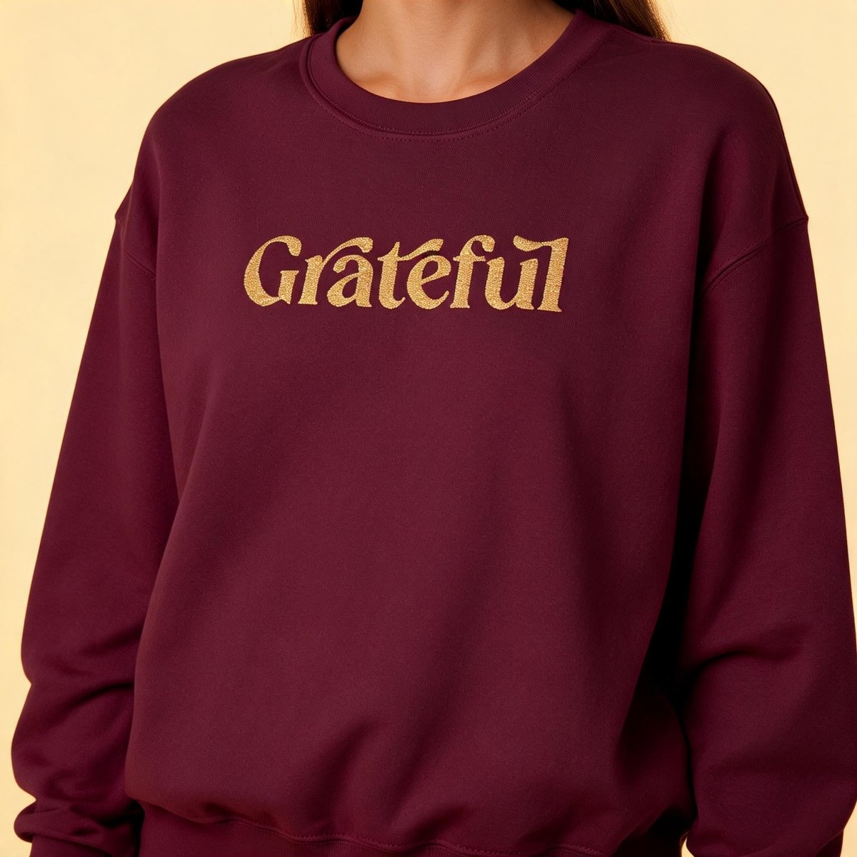 Grateful Embroidered Sweatshirt - Self-Care Shirts