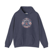 Grateful for Growth mental health hoodie - hand-drawn floral design - Self-Care Shirts