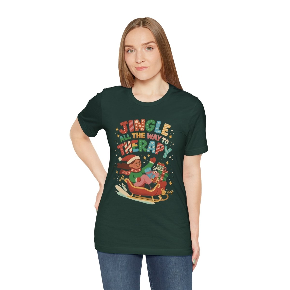 Jingle All the Way to Therapy | Mental Health Shirt - Self - Care Shirts