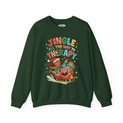 Jingle All the Way to Therapy | Mental Health Sweatshirt - Self - Care Shirts