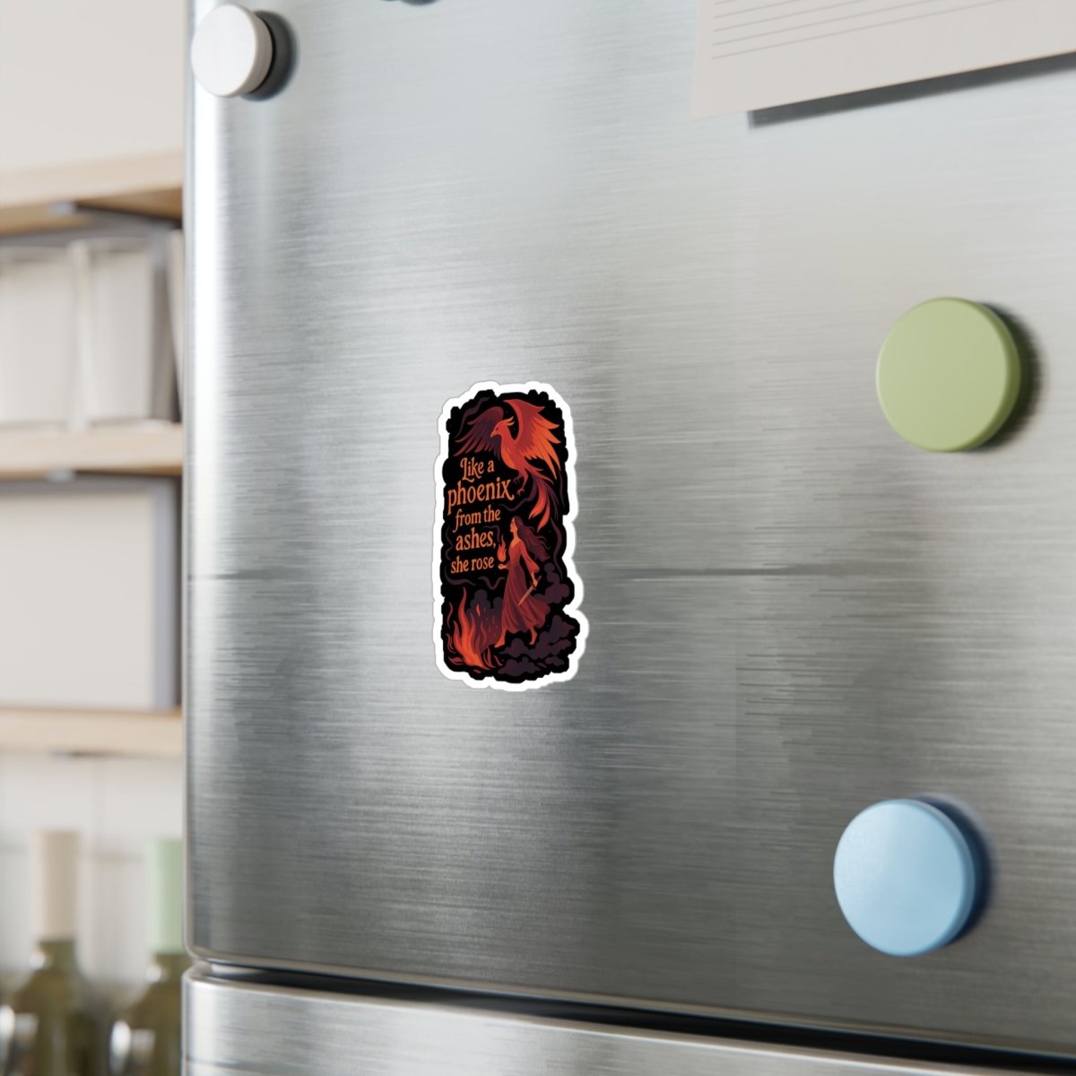 Like a Phoenix From the Ashes She Rose Sticker - Self - Care Shirts