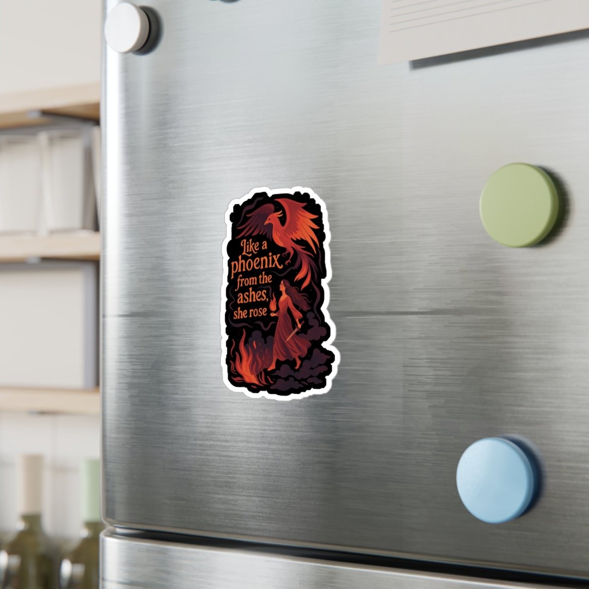 Like a Phoenix From the Ashes She Rose Sticker - Self - Care Shirts