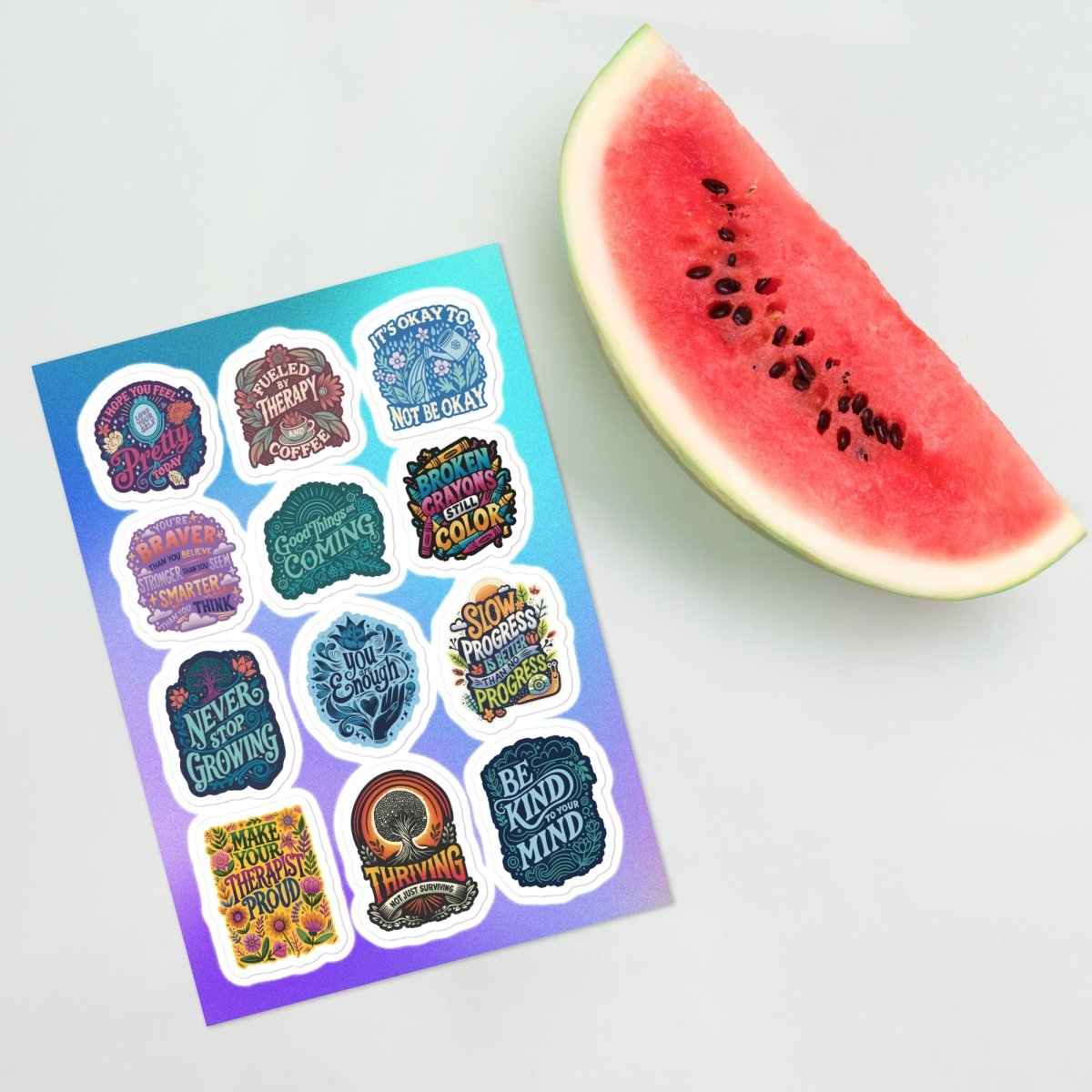 Mental Health Sticker Sheet - Self-Care Shirts for mental health