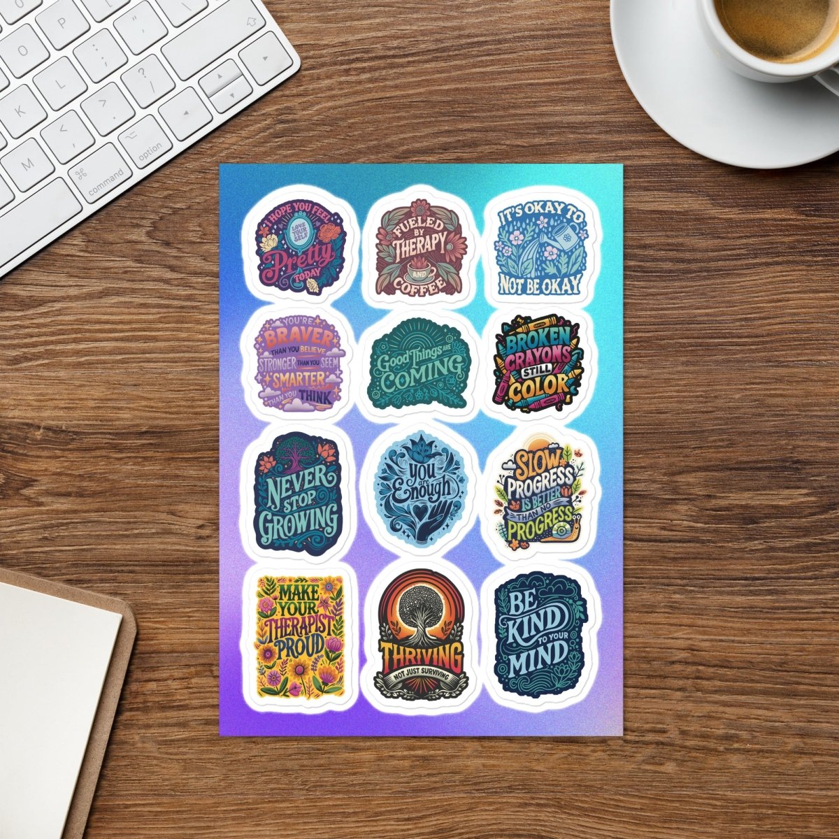 Mental Health Sticker Sheet - Self-Care Shirts for mental health