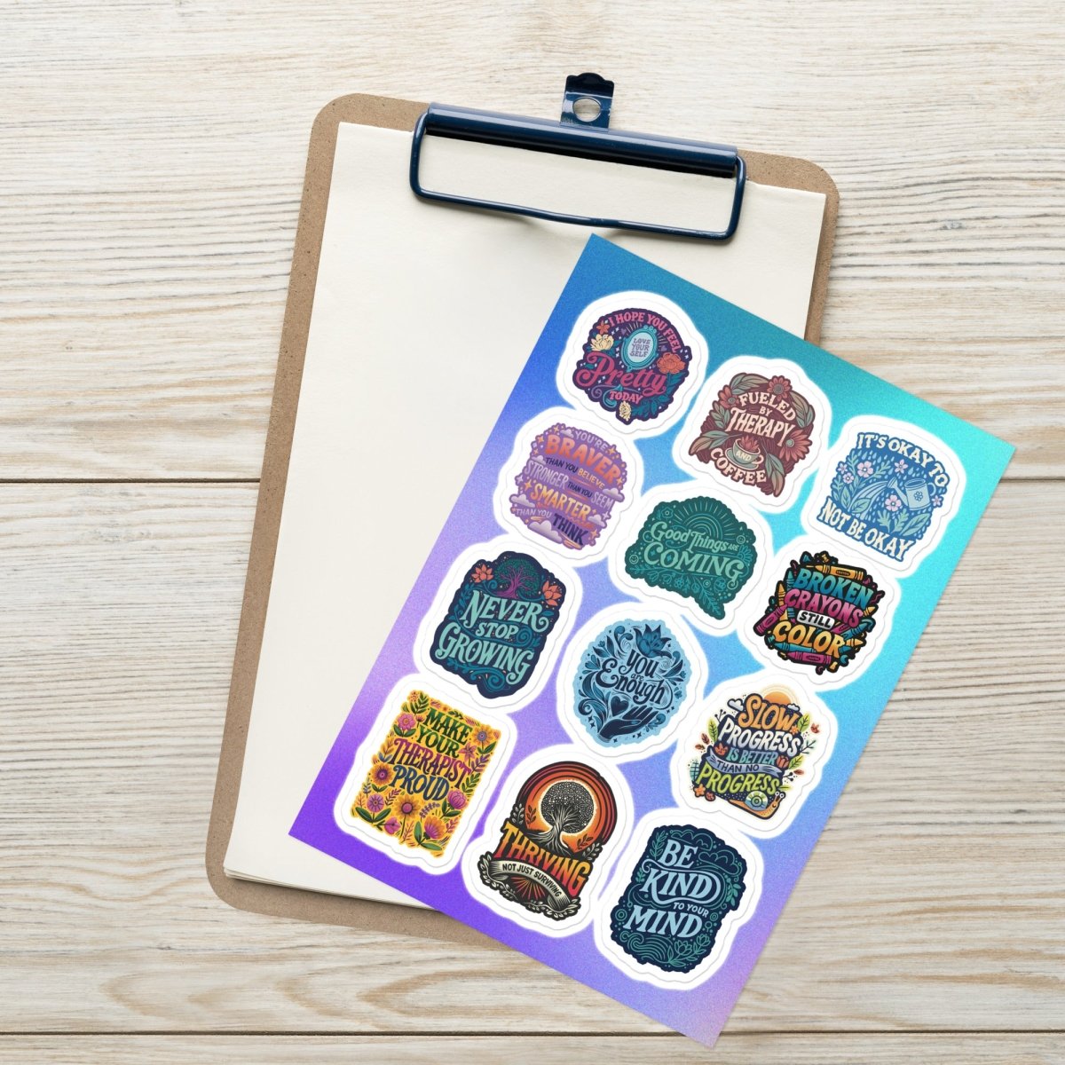 Mental Health Sticker Sheet - Self-Care Shirts for mental health
