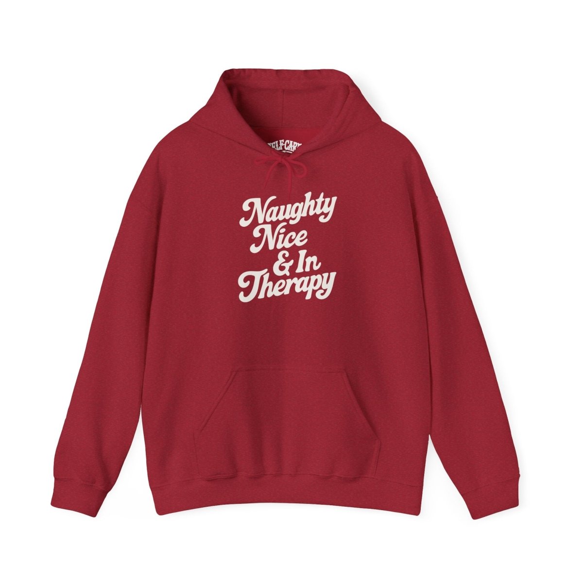 Naughty Nice and In Therapy funny holiday mental health hoodie - Self-Care Shirts
