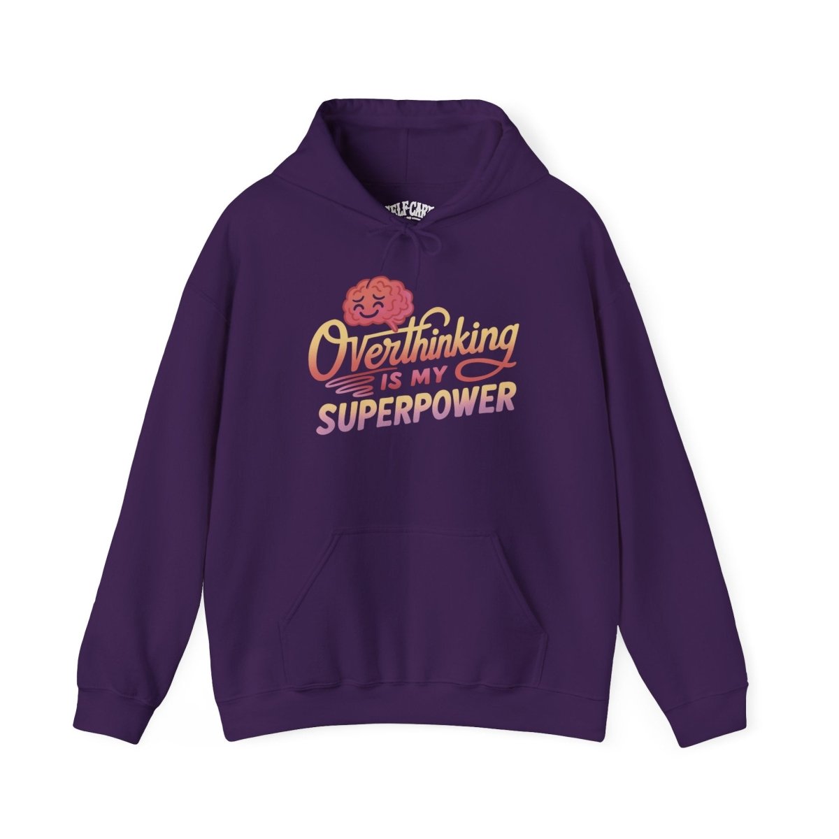 Overthinking Is My Superpower funny anxiety mental health hoodie - hand-drawn brain design - Self-Care Shirts