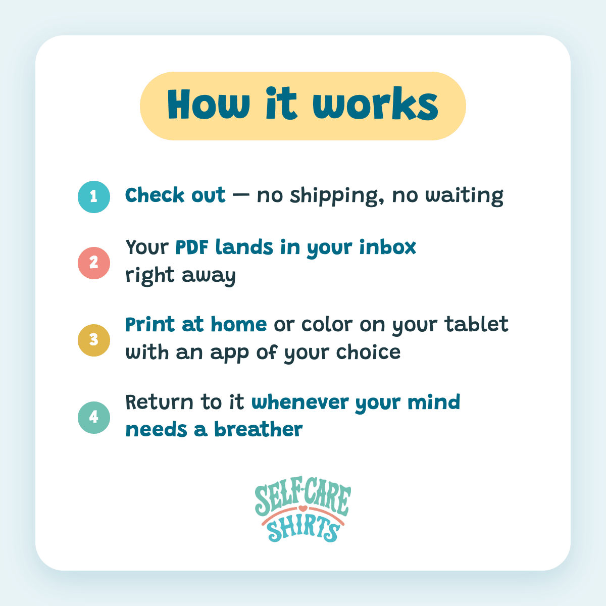 Printable Mental Health Coloring Book (Instant Download) - Self-Care Shirts