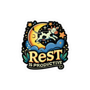 Rest Is Productive Cow Sticker - Self - Care Shirts