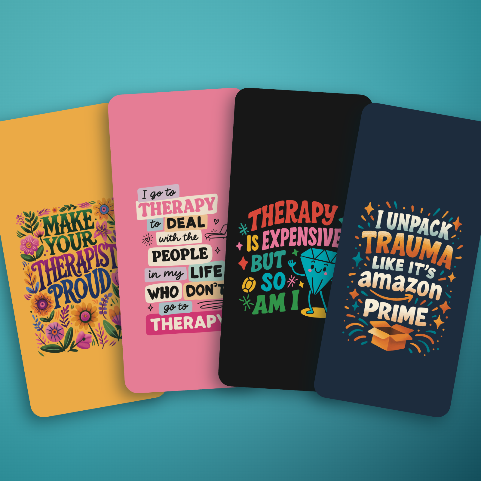 Therapy Humor Lock Screens — 4 Designs