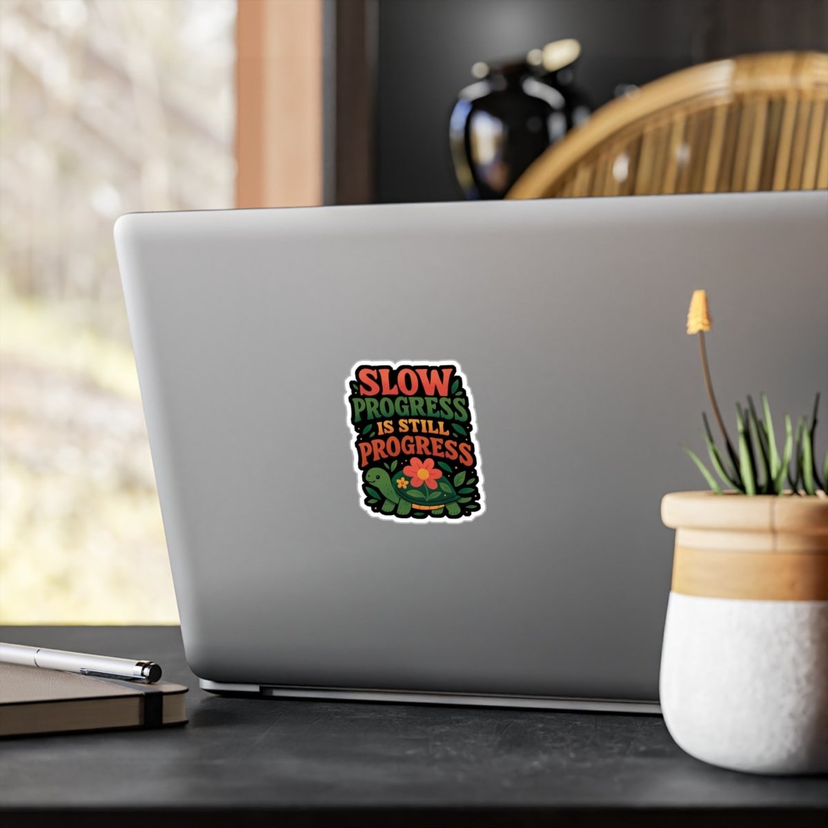 Slow Progress Is Still Progress Turtle Sticker - Self - Care Shirts