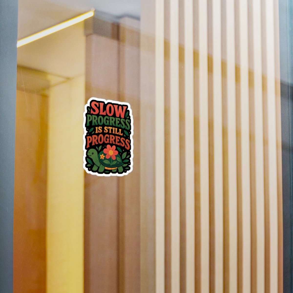 Slow Progress Is Still Progress Turtle Sticker - Self - Care Shirts